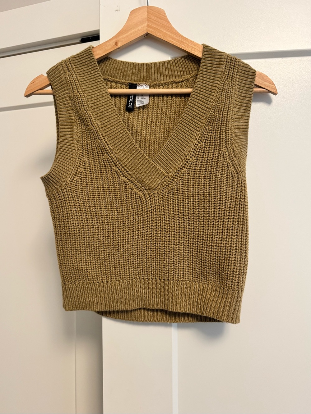 Divided Olive Green Knit V-Neck Sweater Vest